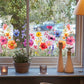 💐 Pegatinas de ventana de ramo de flores de colores 🖼️(Tamaño de corte libre)