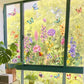 💐 Pegatinas de ventana de ramo de flores de colores 🖼️(Tamaño de corte libre)