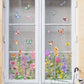 💐 Pegatinas de ventana de ramo de flores de colores 🖼️(Tamaño de corte libre)
