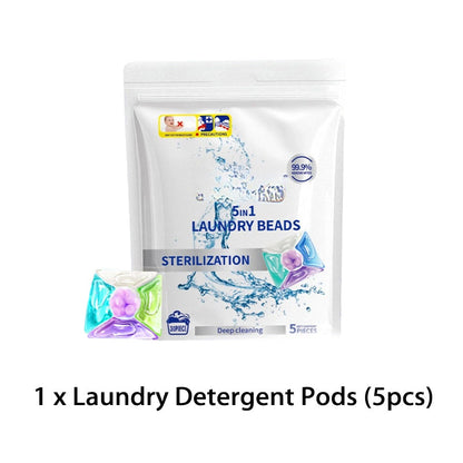 Cápsulas de detergente para ropa con acción de limpieza profunda y esterilización (5 unidades)