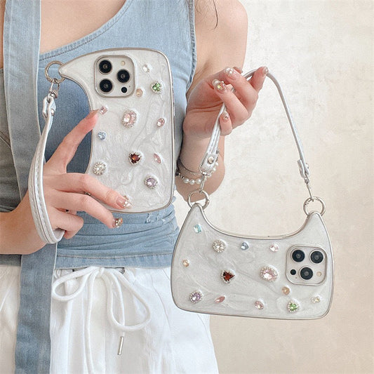 Funda creativa para iPhone con asa superior