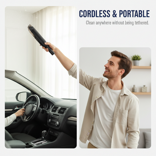 Aspiradora para coche y hogar 🧹 Potencia de succión tipo huracán de 13.000 PA 💨 Batería de larga duración de 4.000 mAh 🔋 Ligera: solo 950 g. Un gran aliado contra el pelo de las mascotas 🐾