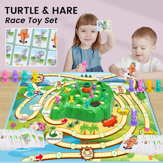 Juego de carreras de la tortuga y la liebre con múltiples modos de juego