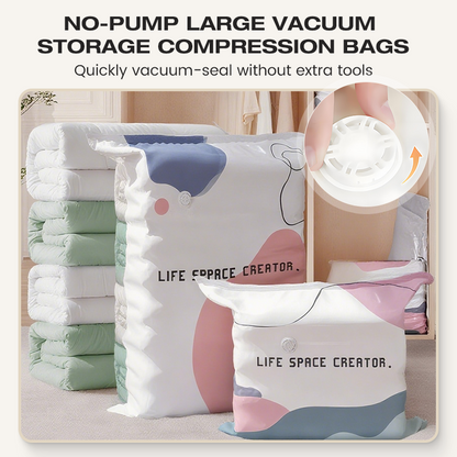 ¡🔥ÚLTIMO DÍA! ¡COMPRA 2 Y 1 GRATIS! 💯 Bolsas de vacío sin bomba – Presiona y sella. Ahorra 80 % espacio, ropa seca y sin polvo. Ideal para edredones y ropa fuera de temporada. 🛏️🗄️