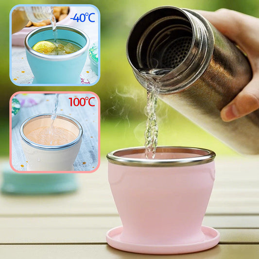 😍Vaso plegable portátil de silicona de 240 ml