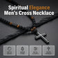 Collar con colgante de cruz de cuentas moderno para hombre