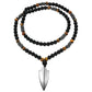 Collar con colgante de cruz de cuentas moderno para hombre