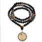 Collar con colgante de cruz de cuentas moderno para hombre