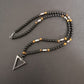 Collar con colgante de cruz de cuentas moderno para hombre