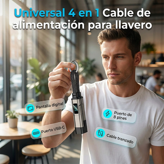 🔌⚡Cable de Llavero 4 en 1 – Carga Rápida y Siempre Contigo