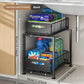 💪🥫Estantería Doble Deslizante Organizador de Armario – 5 Alturas Regulables, 2 Bandejas, Acero al Carbono, Gran Capacidad, Sin Instalación ✨