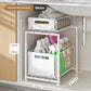 💪🥫Estantería Doble Deslizante Organizador de Armario – 5 Alturas Regulables, 2 Bandejas, Acero al Carbono, Gran Capacidad, Sin Instalación ✨