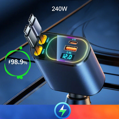 4-in-1 Retractable Car Charger
