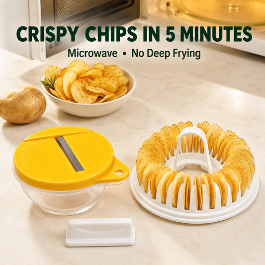Máquina para Chips de Patata al Microondas con Cortadora y Bowl