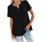 🌸40% de descuento  🌸 Camiseta de manga corta con bolsillos en color liso de algodón