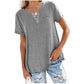 🌸40% de descuento  🌸 Camiseta de manga corta con bolsillos en color liso de algodón