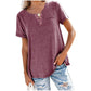 🌸40% de descuento  🌸 Camiseta de manga corta con bolsillos en color liso de algodón